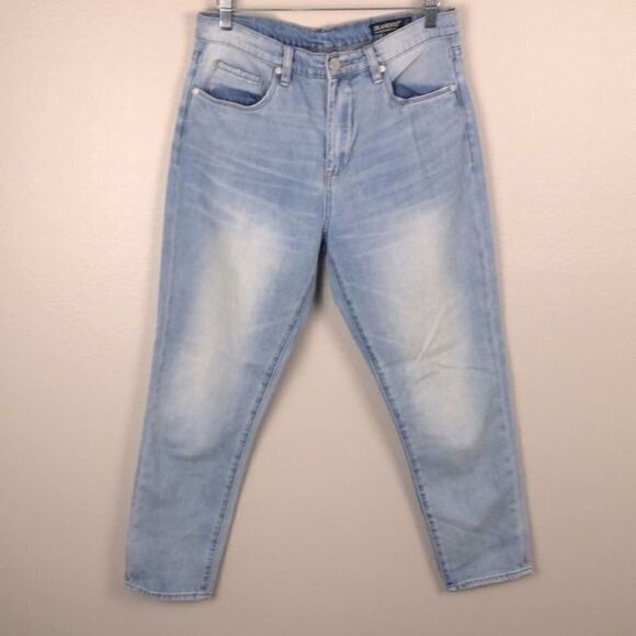 Blank NYC Jeans High Rise Tapered Leg Light Wash Faded Cotton Denim 29 - Picture 2 of 10